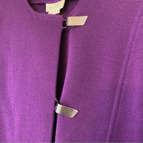 Vintage Neil Martin 1980’s Dress Acrylic Wool Purple Sz Medium - Picture 3 of 7